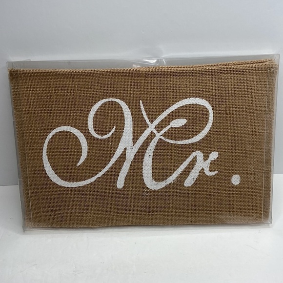 Mrs. and Mr. Burlap Wedding Chair Signs NWT - Picture 5 of 8